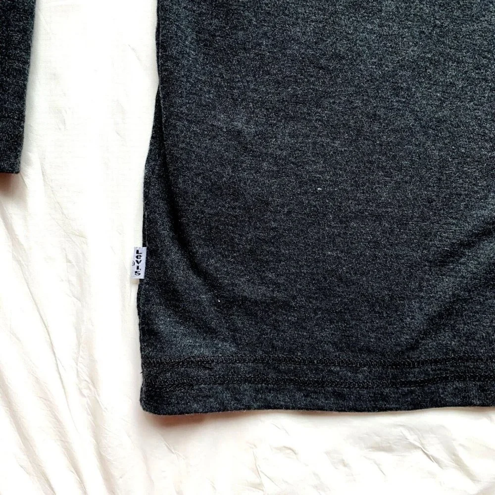 Levi's Henley T Shirt Top Mens‎ 2XL Gray Thermal Long Sleeve Casual Outdoor NEW